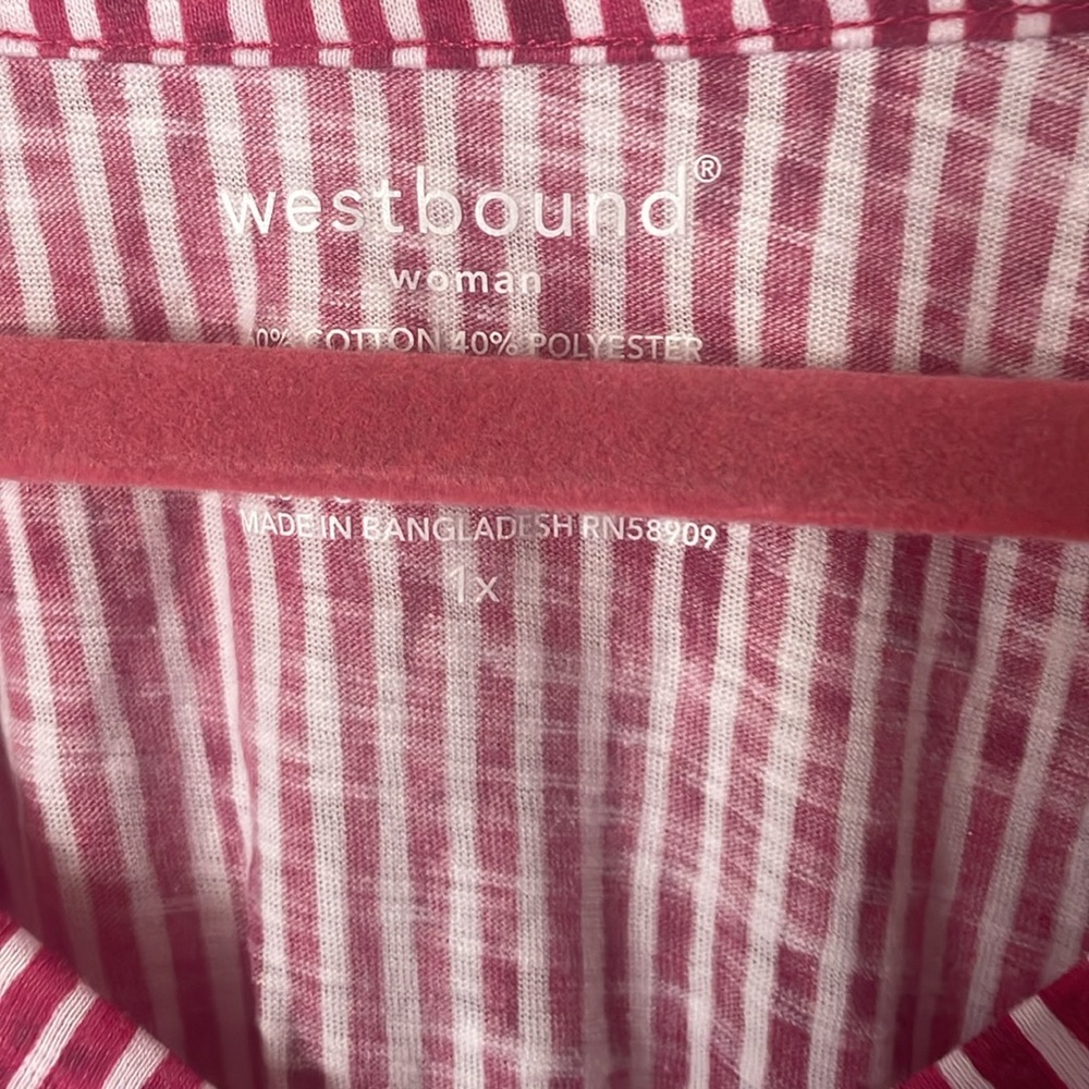 Westbound Red and White Striped Blouse - Picture 3 of 4